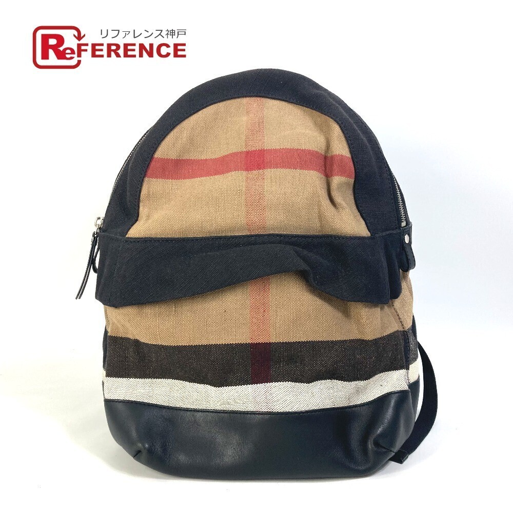 Burberry Mega Check Backpack Canvas Leather Beige - Picture 1 of 9